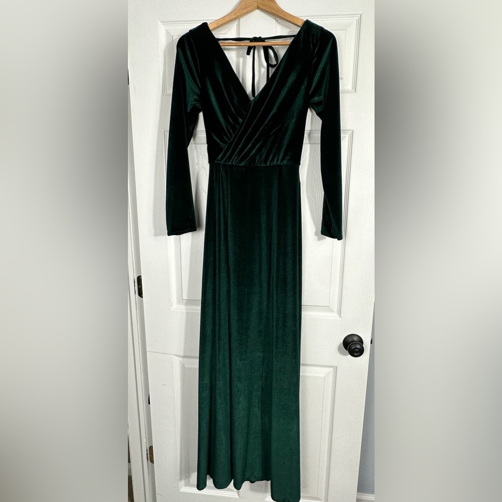 New with tags, Wear Your Love long emerald green velvet gown, size 2